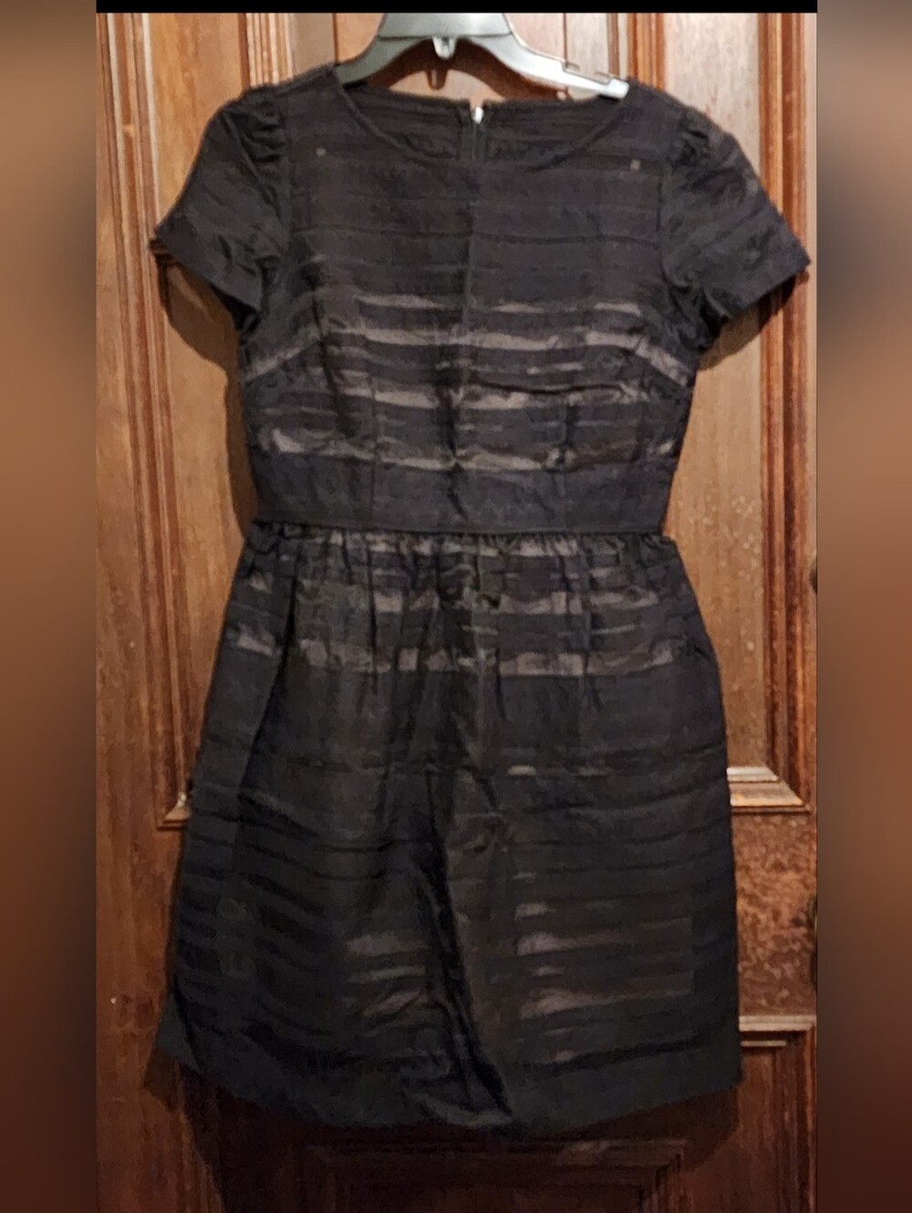 Ann Taylor Loft Black Sheer Paneled  Cocktail Dress-Size 8 Petite